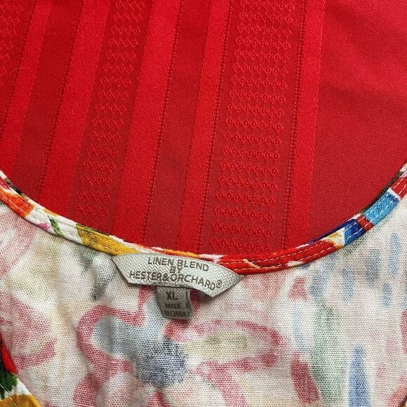 Hester & Orchard Linen Floral Tank Top Size XL - Picture 3 of 8
